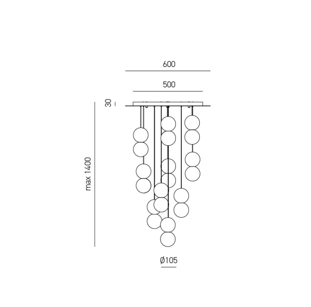 GEALUCE Sospensione con montatura in metallo 10XG9 non incl. SFERA GEALUCE Sospensione con montatura in metallo 10XG9 non incl. SFERA